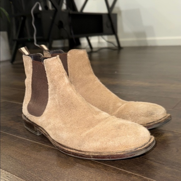 Tan Chelsea Boots with Suede - Picture 1 of 5